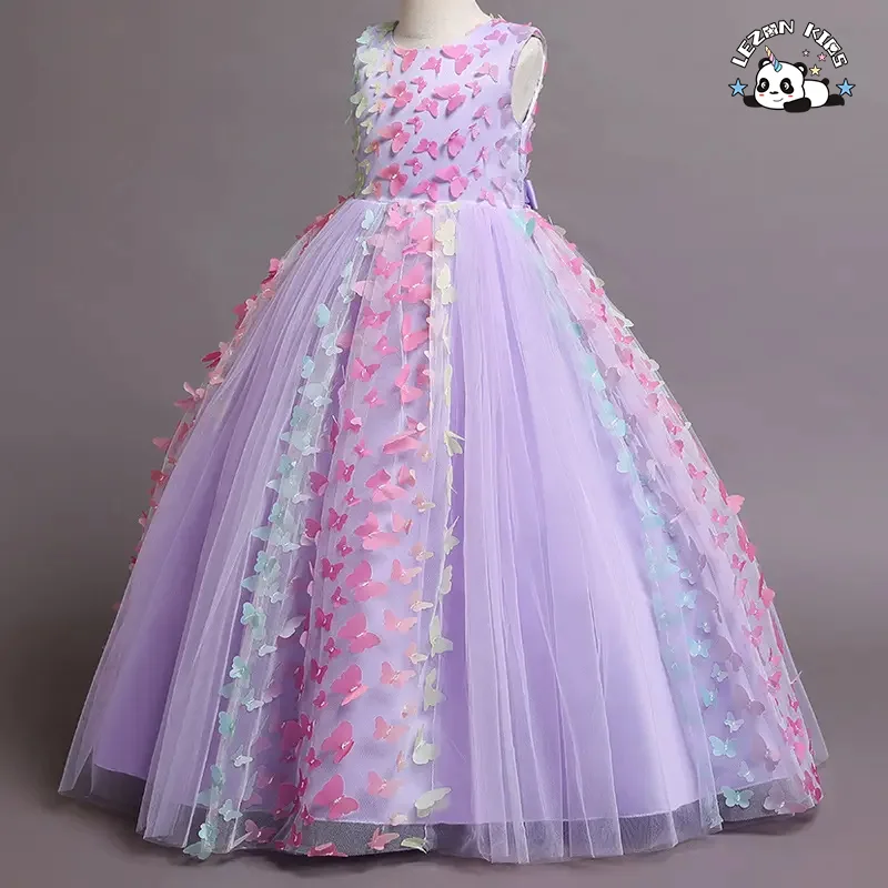 LEZONKIDS - Wholesale Toddler Baby Flower Girls Princess Tulle Dress Lace Tutu A-line Appliques Party Dresses